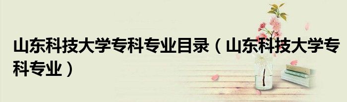 山东科技大学专科专业目录（山东科技大学专科专业）
