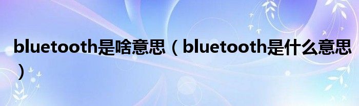 bluetooth是啥意思(bluetooth是什么意思)