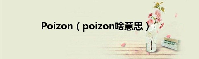 Poizon（poizon啥意思）