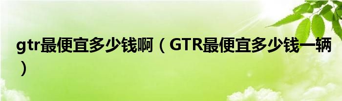 gtr最便宜多少钱啊（GTR最便宜多少钱一辆）