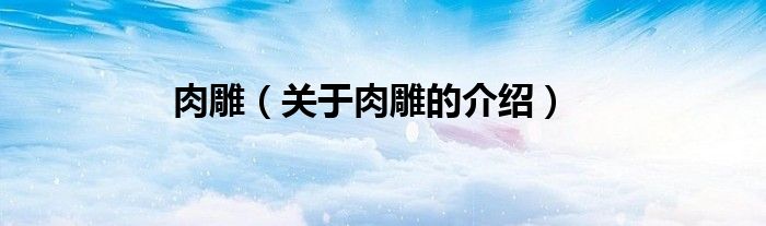 肉雕（关于肉雕的介绍）