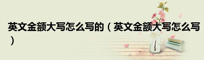 英文金额大写怎么写的（英文金额大写怎么写）