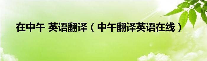 在中午 英语翻译（中午翻译英语在线）