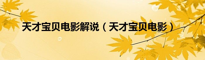 天才宝贝电影解说（天才宝贝电影）