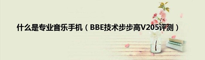 什么是专业音乐手机（BBE技术步步高V205评测）